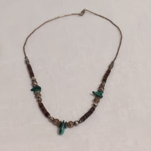 Green and Gray Beaded Necklace 💐